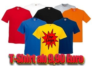 Blanko Fruit of the Loom T-Shirts mit Ihrem Logo schon ab 9,90 Euro