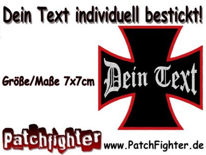 Dein Text Wunschtext aufnäher Eisernes Kreuz Iron cross Patch 7x7cm