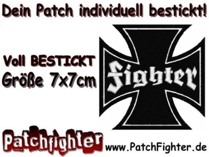 Fighter Eisernes Kreuz Iron cross Patch Aufnäher 7x7cm