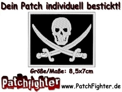 Skull Flagge Totenkopf Piratenflagge Patch Aufnäher 8x7cm