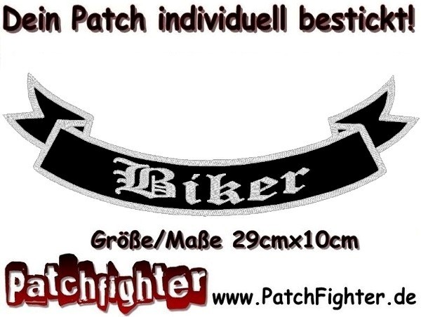 Biker Bottom Rocker Schleife Rückenaufnäher 29x10cm