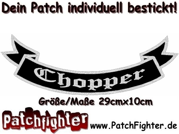 35+ Rocker biker sprueche , Chopper Bottom Rocker Patch Rückenaufnäher 29x10cm