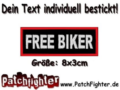 Free Biker Textilaufnäher Patch Aufnäher 8x3cm