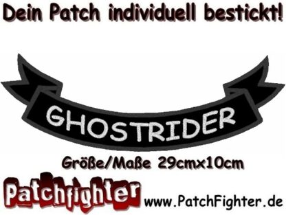 GHOSTRIDER-Schleife-Patch-Aufnäher-Rückenaufnäher-Biker-Bottom-Rocker-29x10cm