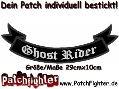 Ghost Rider-Schleife-Patch-Aufnäher-Rückenaufnäher-Biker-Bottom-Rocker-29x10cm