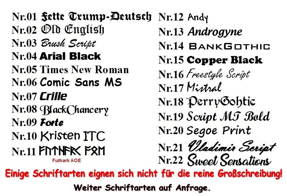 Schriftarten