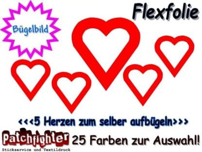 Herzen Bügelmotiv Flex 01