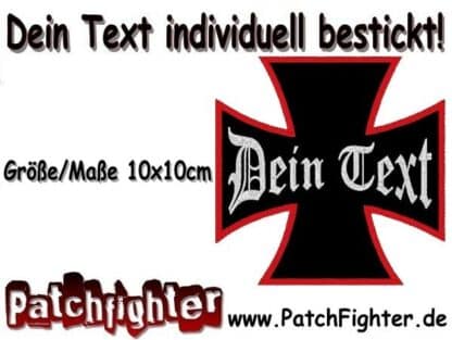 Dein-Text-Wunschtext-aufnäher-Eisernes-Kreuz-Iron-cross-Patch-10x10cm
