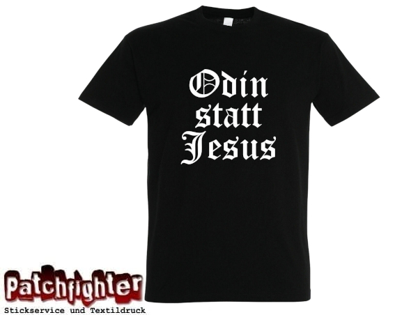 T-Shirt Odin statt Jesus – Wikinger Larp Battle Merchant