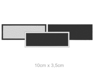 Aufnäher Rohling Rechteckig mit Rand gestickt 10×3,5cm Blanko