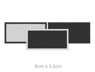 Aufnäher Rohling Rechteckig mit Rand gestickt 8×3,5cm Blanko