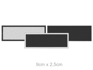 Aufnäher Rohling Rechteckig mit Rand gestickt 9×2,5cm Blanko