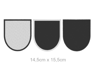 Aufnäher Rohling Wappen 14,5x15,5cm - Blanko Flicken Patch individuell