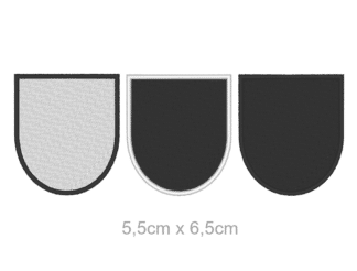 Aufnäher Rohling Wappen 5,5x6,5cm - Blanko Flicken Patch individuell